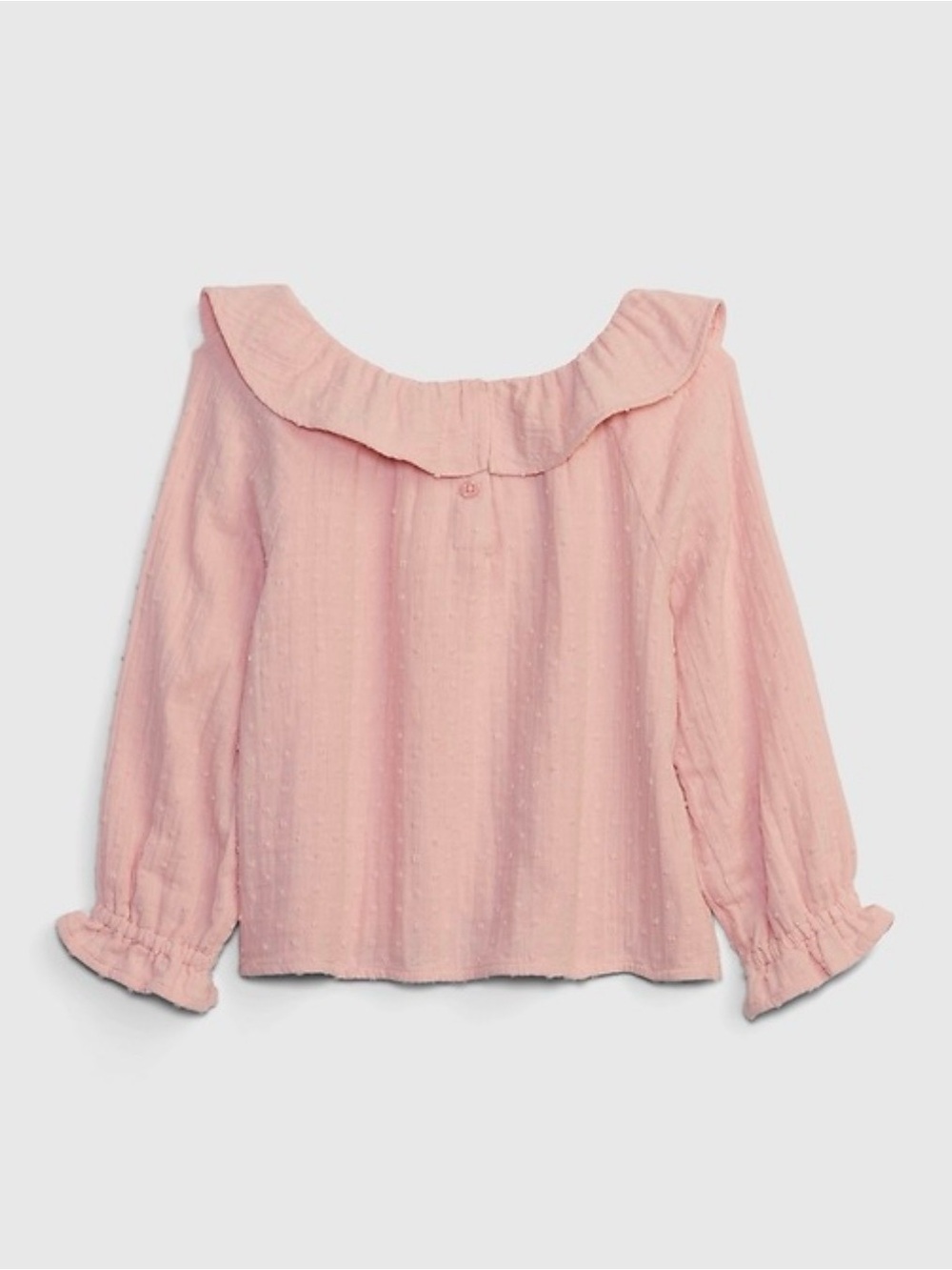 GAP Light Pink Ruffle Collar Long-Sleeve Blouse